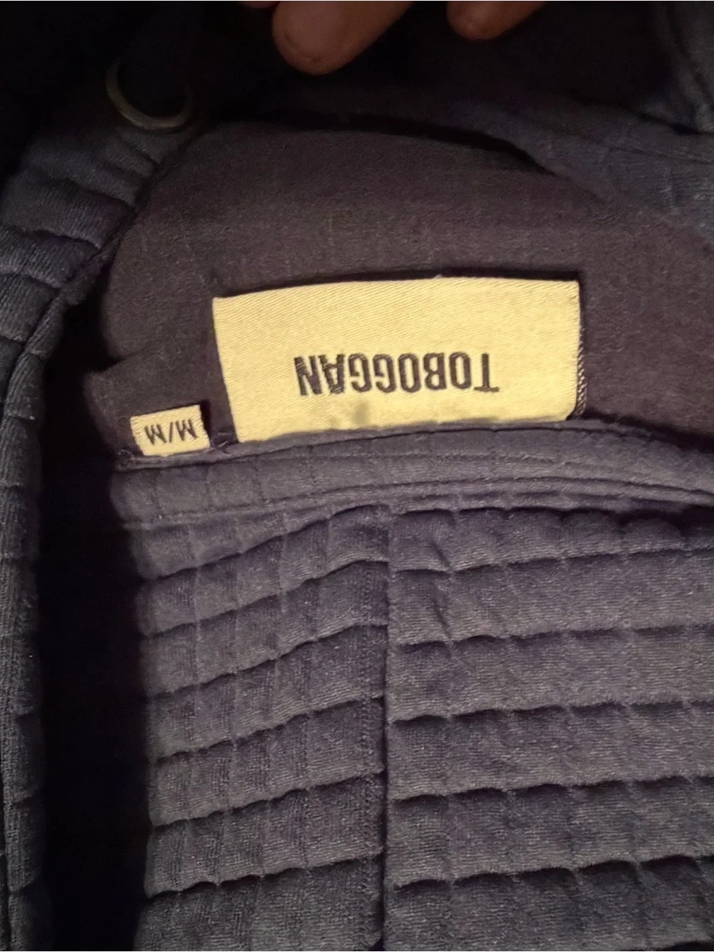 Toboggan Quilted Grid Textured Pullover Hoodie.